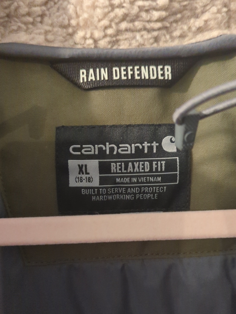 Carhartt Women's Olive Green Quilted Hooded Puffer Coat - Picture 3 of 3